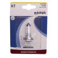 Автолампа H7 (55) PX26D+90% RANGE POWER (блистер) 12V NARVA /1 OLD