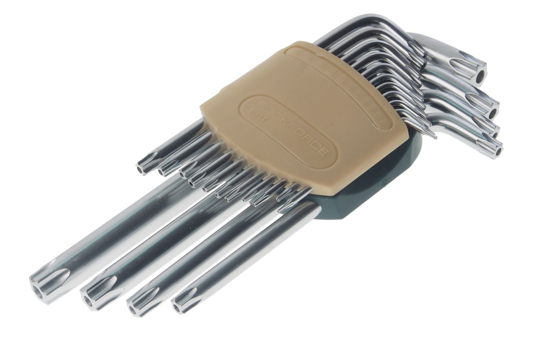 Набор ключей RF-5151LT TORX Г-образных длинных с отверстием15пр(Т6Н-Т10Н,Т15Н,Т20Н,Т25Н,Т27Н,Т30Н,Т40Н,Т45Н,Т50Н,Т55Н,Т60Н)в пласт держателе ROCKFORCE