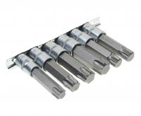 Набор головок-бит RF-40918L разнопрофильных Spline&Torx, 6 пр.(М16, М18,Т70,Т80,Т90,Т100; L-100мм), на планке ROCKFORCE /1