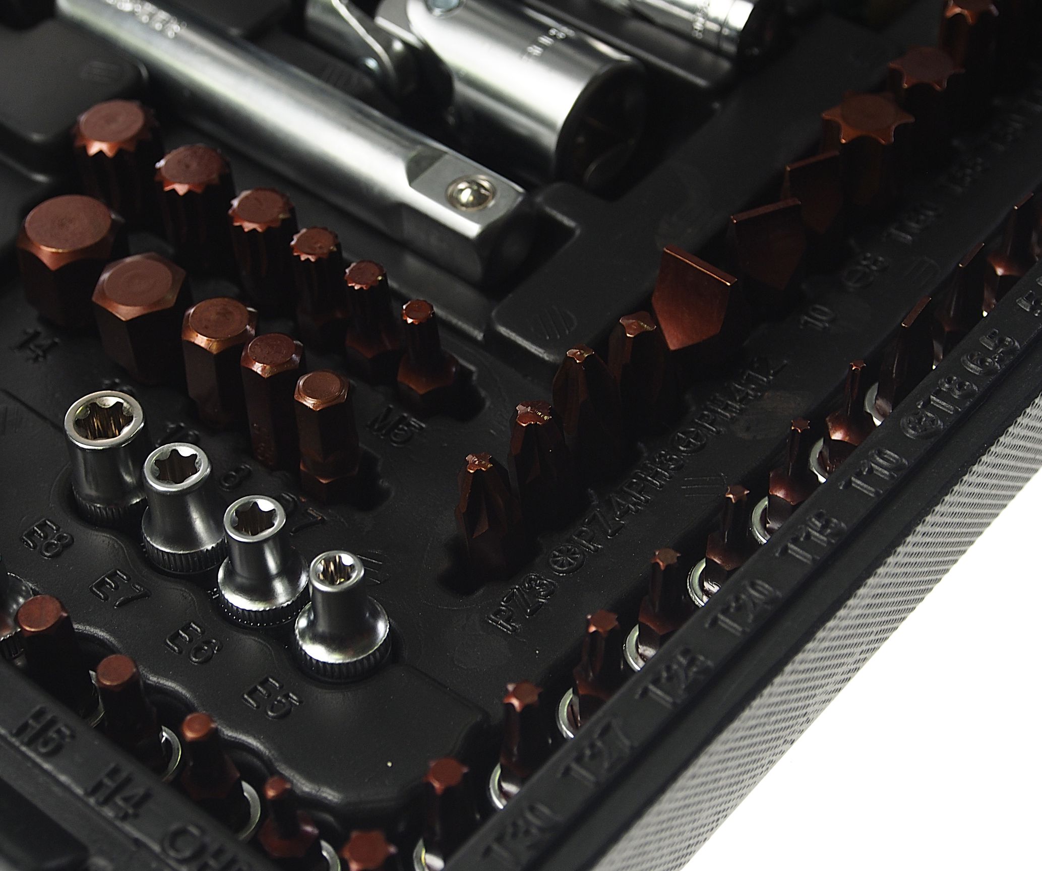 Набор торцевых головок и вставок RF-41082-9-PREMIUM: 1/2" & 1/4"DR 12-гранных 108пр + 6пр. ROCKFORCE /1/3