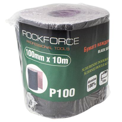 Бумага наждачная RF-FB4100C на тканевой основе 100ммх10м в рулоне (P100) ROCKFORCE /1/