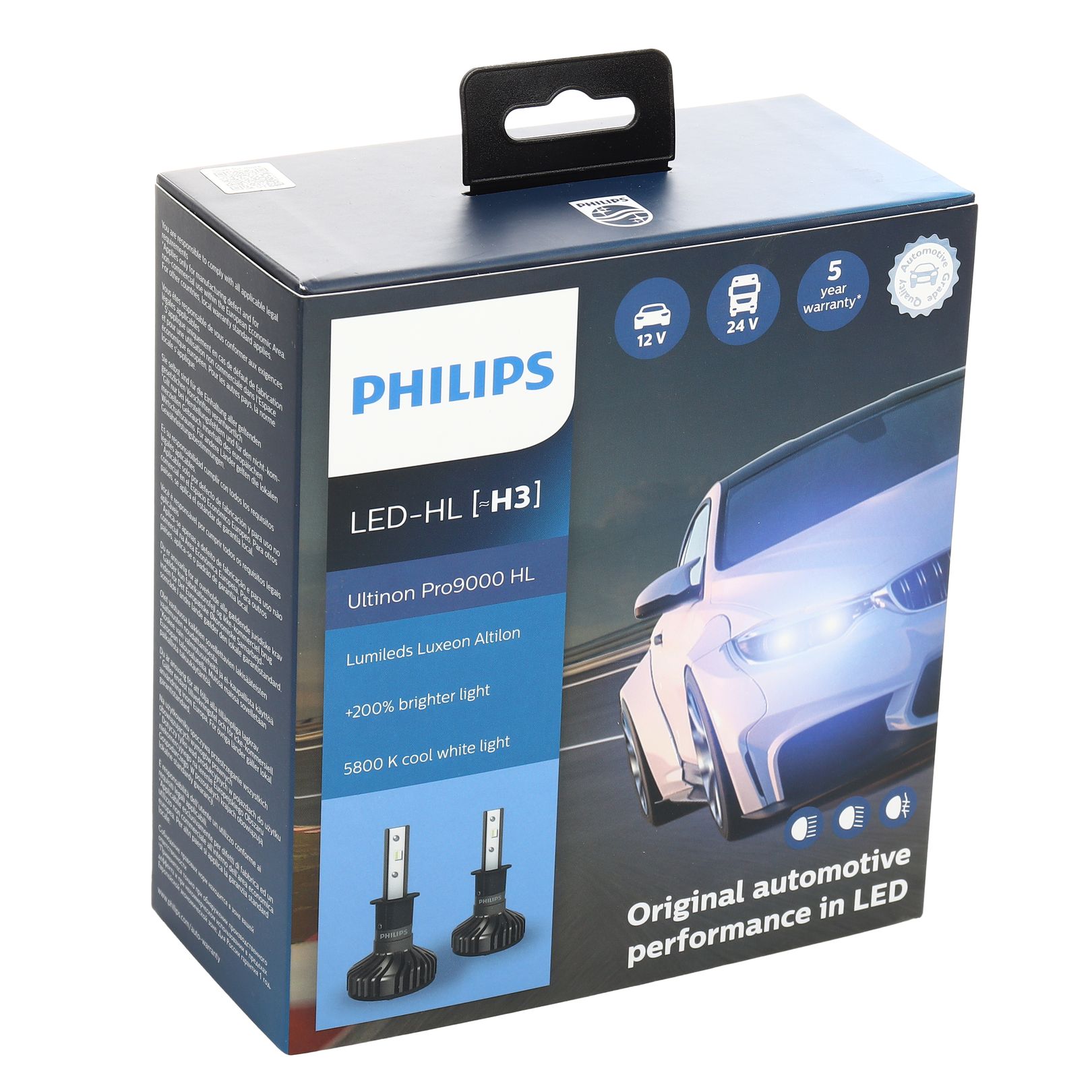 Автолампа H3 Ultinon Pro9000 LED HI/LO  5800K (2шт) 12V PHILIPS /1/10