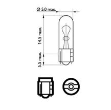 Автолампа W2.3W (W2*4.6d) 12V PHILIPS /10/200