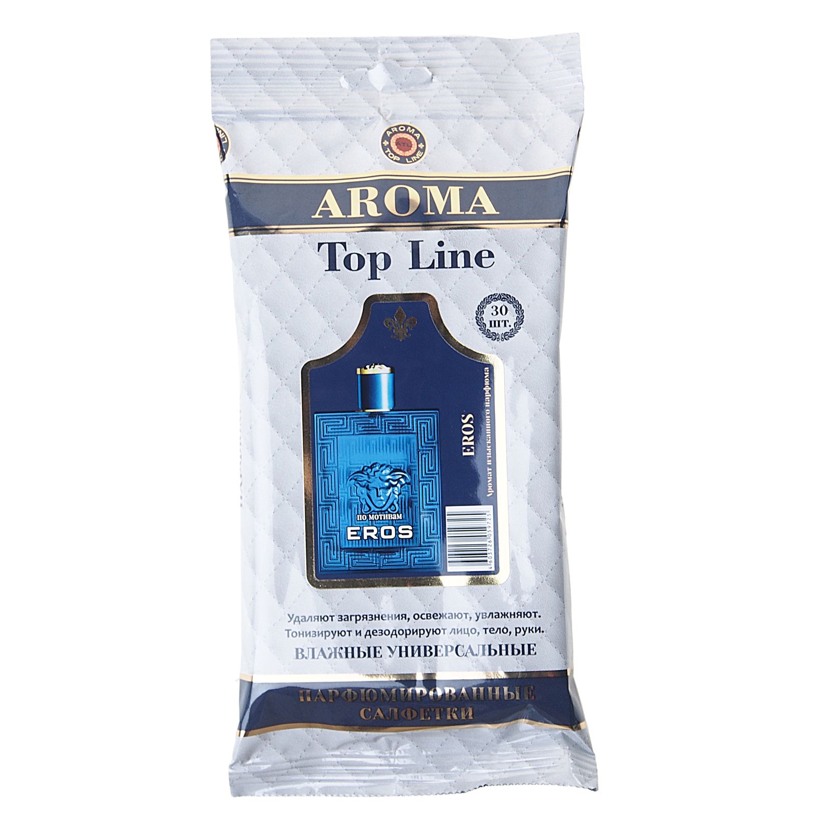 Салфетки влажные парфюмированные ATLS-59725 №19 Eros Versace универсальные (20х15см) в мягкой упаковке (30шт) Top Line /1