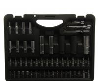 Набор торцевых головок и вставок RF-41082-5LEURO: 1/2" & 1/4"DR 6-гранных с телескопическими трещотками 108пр. ROCKFORCE /1/2