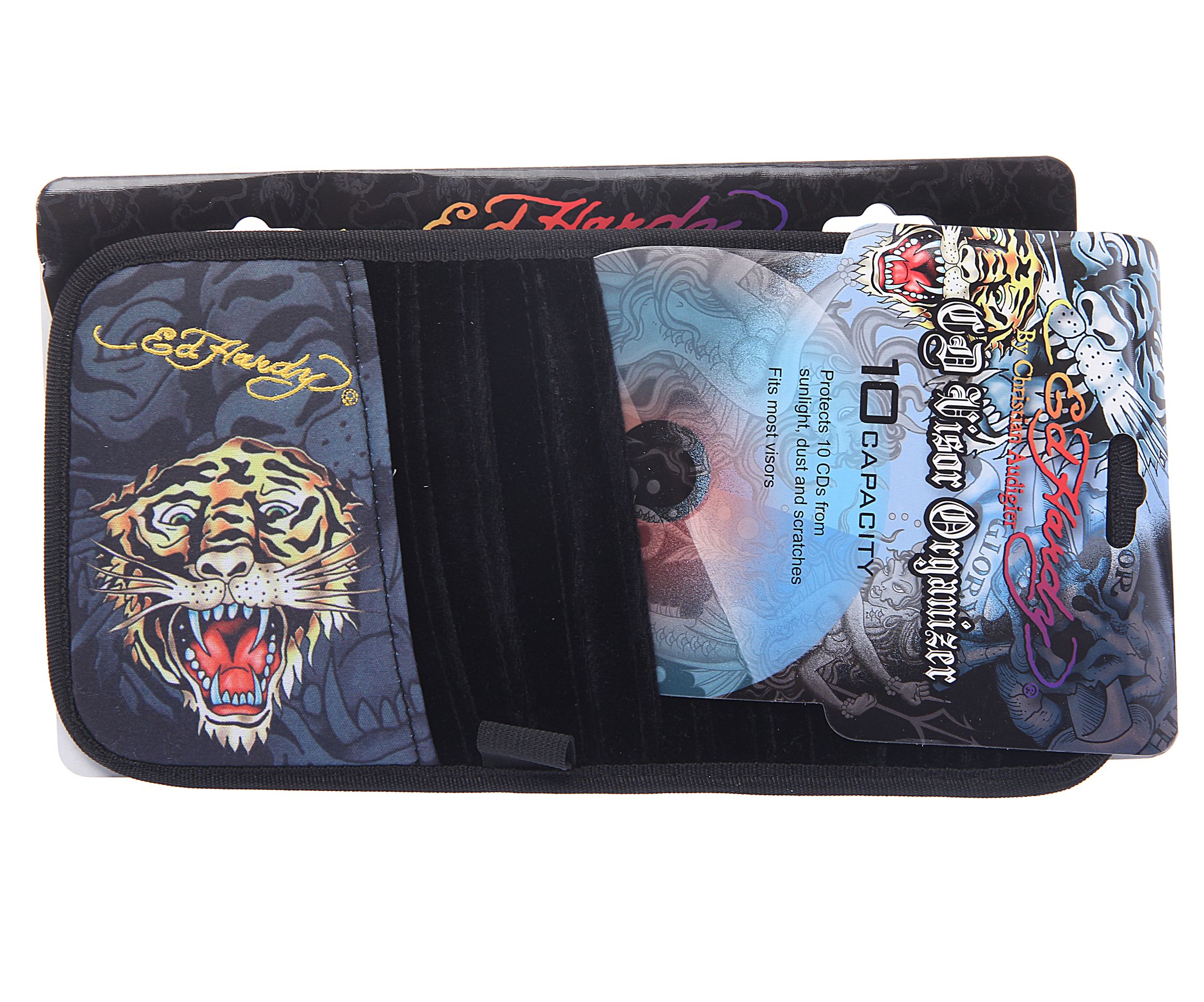Держатель CD-дисков EH-00219 "TIGER" на козырек (на 10шт) ED HARDY (США) /1/12