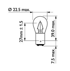 Автолампа P22 (15) BA15D 24V PHILIPS /10