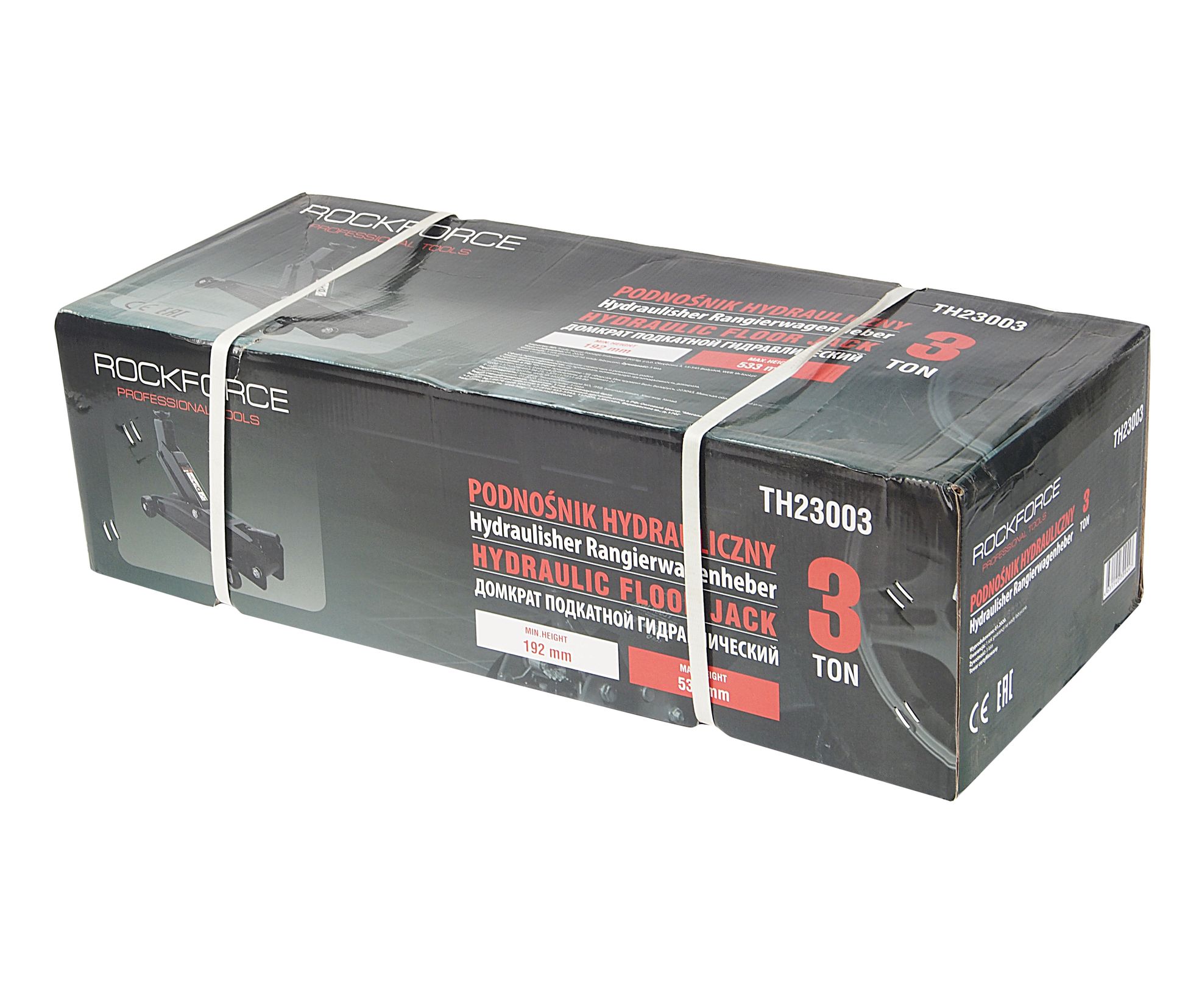 Домкрат гидравлическийRF-TH23003 подкатной 3т (h min 192мм, h max 533мм) ROCKFORCE /1