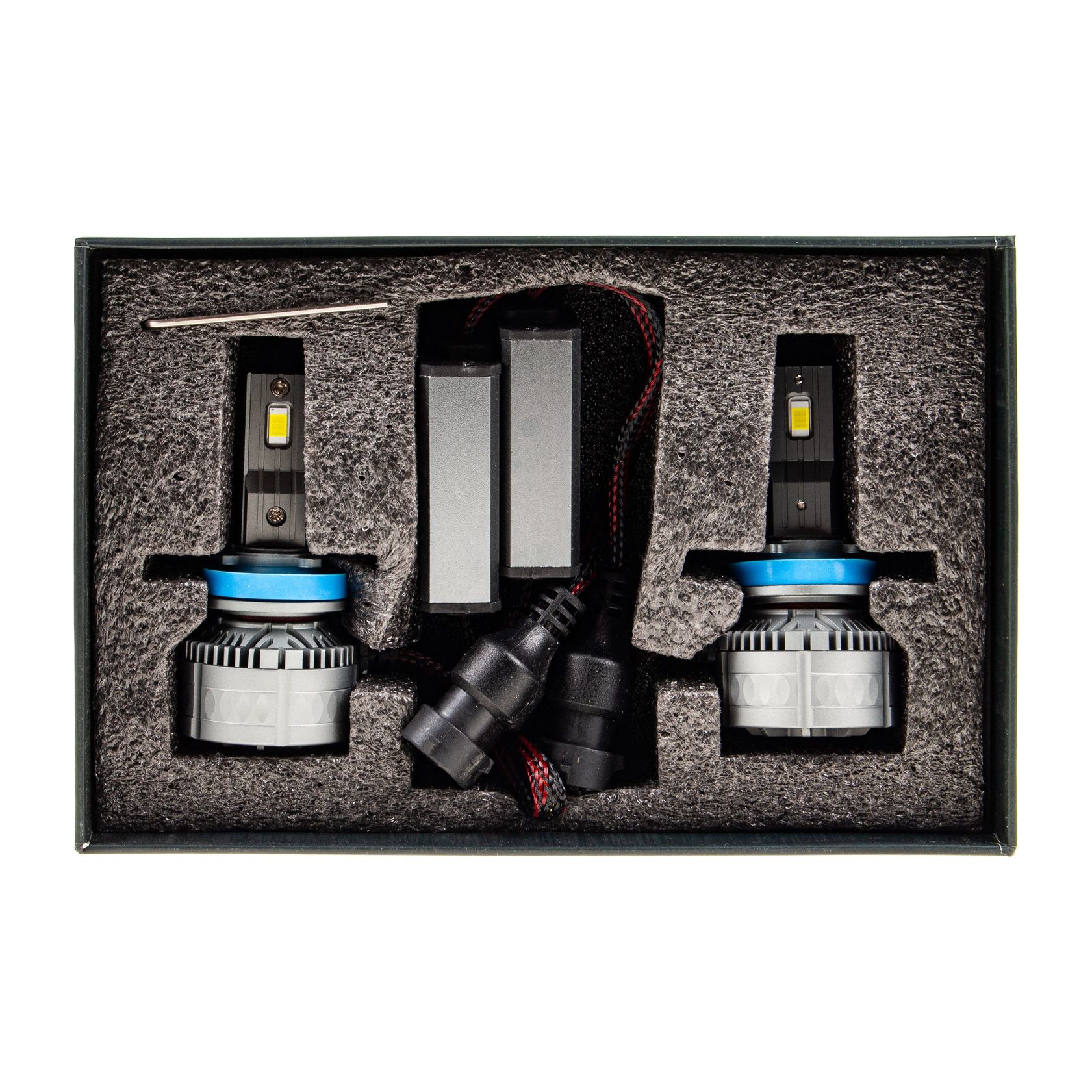Автолампа H11 S6 LED Chip 3570 48W 3800lm 6000K с кулером (2шт) 12-24V / 1/50
