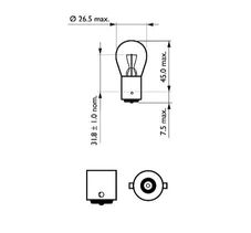 Автолампа P21W (BA15s) 12V PHILIPS /10/200 HIT