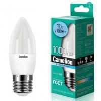 Лампа светодиодная E27 C35 12W холодный свет CAMELION 1/10/100