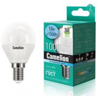 Лампа светодиодная E14 G45 12W холодный свет CAMELION 1/10/100