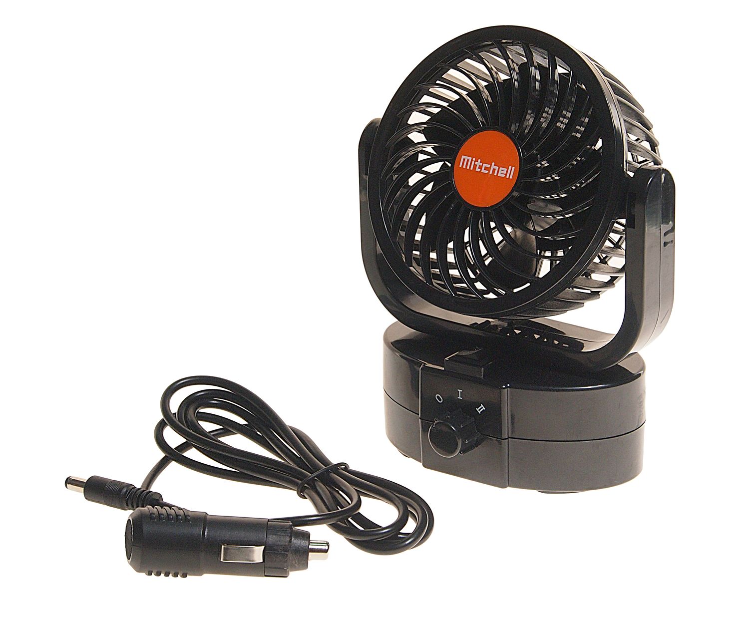 Вентилятор HX-502 10см (4") 24V (4.5/5W) 2-скорости, автовращение, с регулируемыми углами обдува 360° black/orange MITCHELL 1/36
