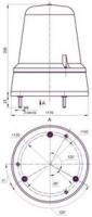 Маячок проблесковый С12-21 12V стационарный САКУРА /1/10