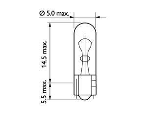 Автолампа W1.2W (W2*4.6d) 24V PHILIPS /10/200