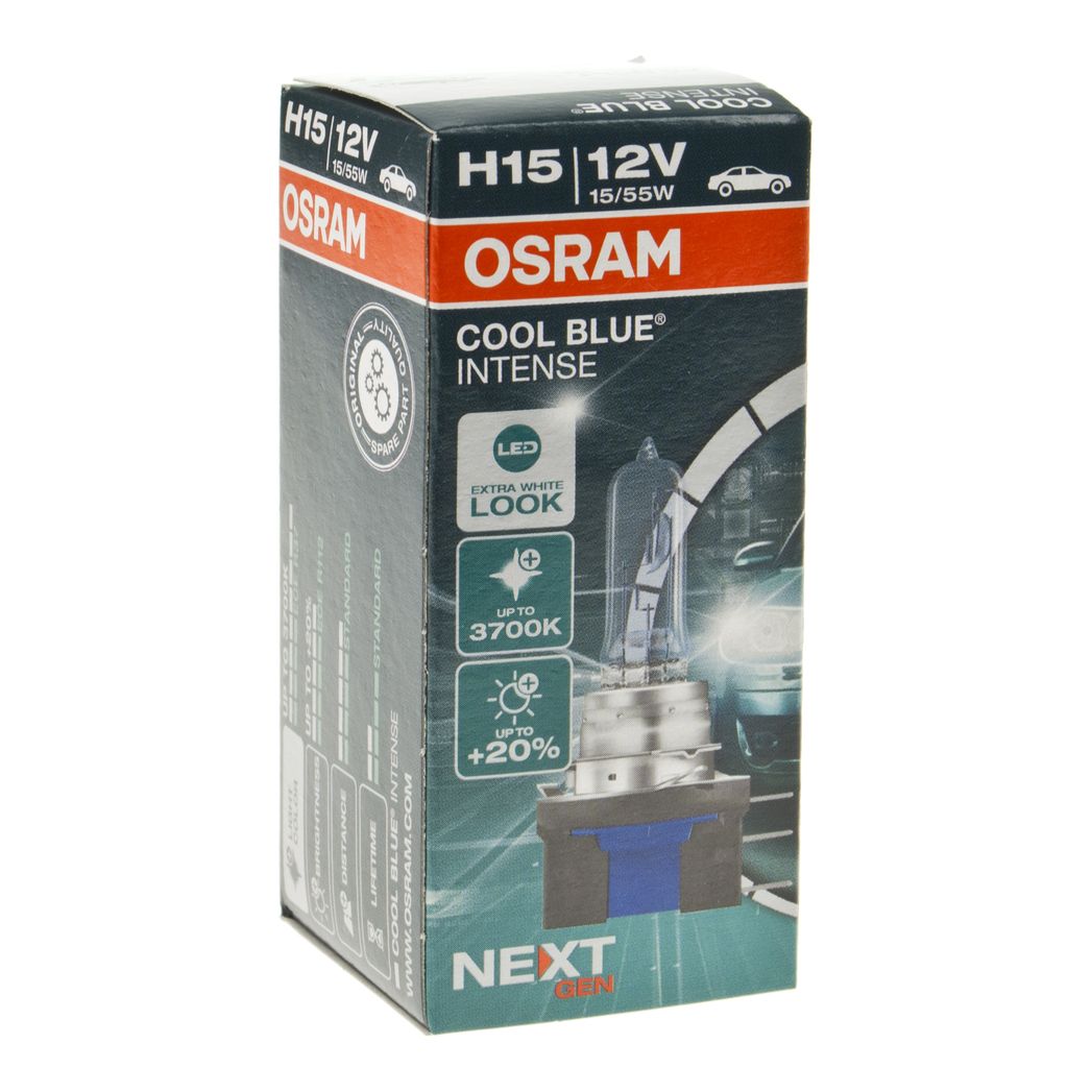 Автолампа H15 (55/15) PGJ23t-1+20% COOL BLUE INTENSE (NextGen) до 3700K 12V OSRAM /1/10/100