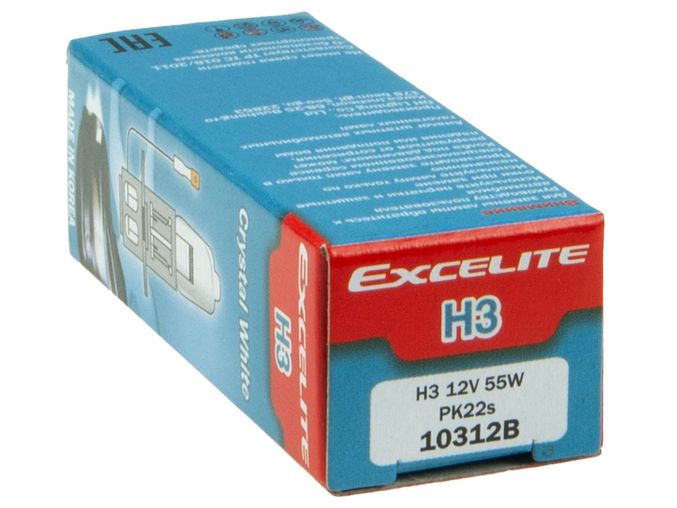 Автолампа H3 (55) PK22s CRYSTAL WHITE до 4300K 12V EXCELITE /1/10/100 NEW