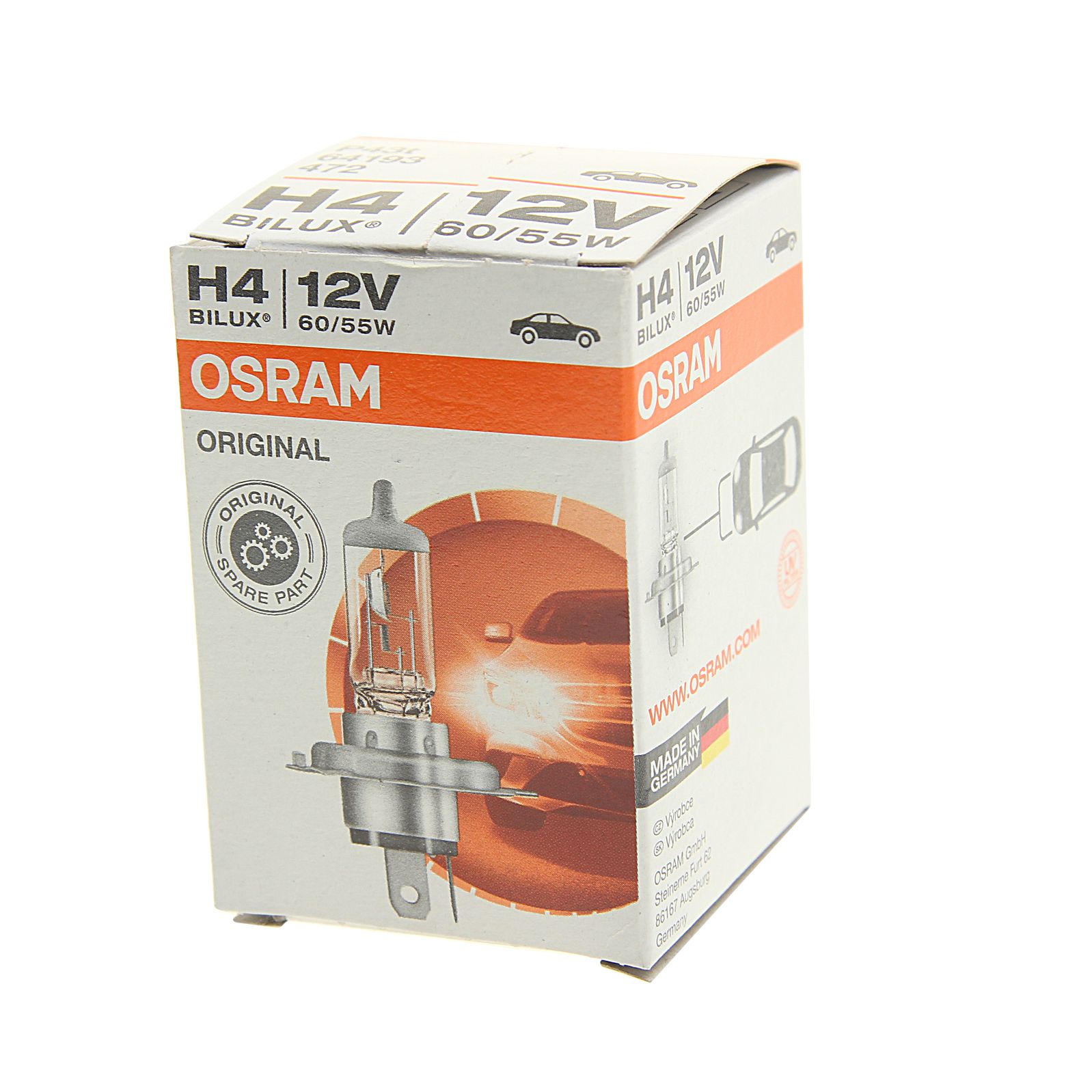 Автолампа H4 (60/55) P43t-38 12V OSRAM /1/10/100 HIT