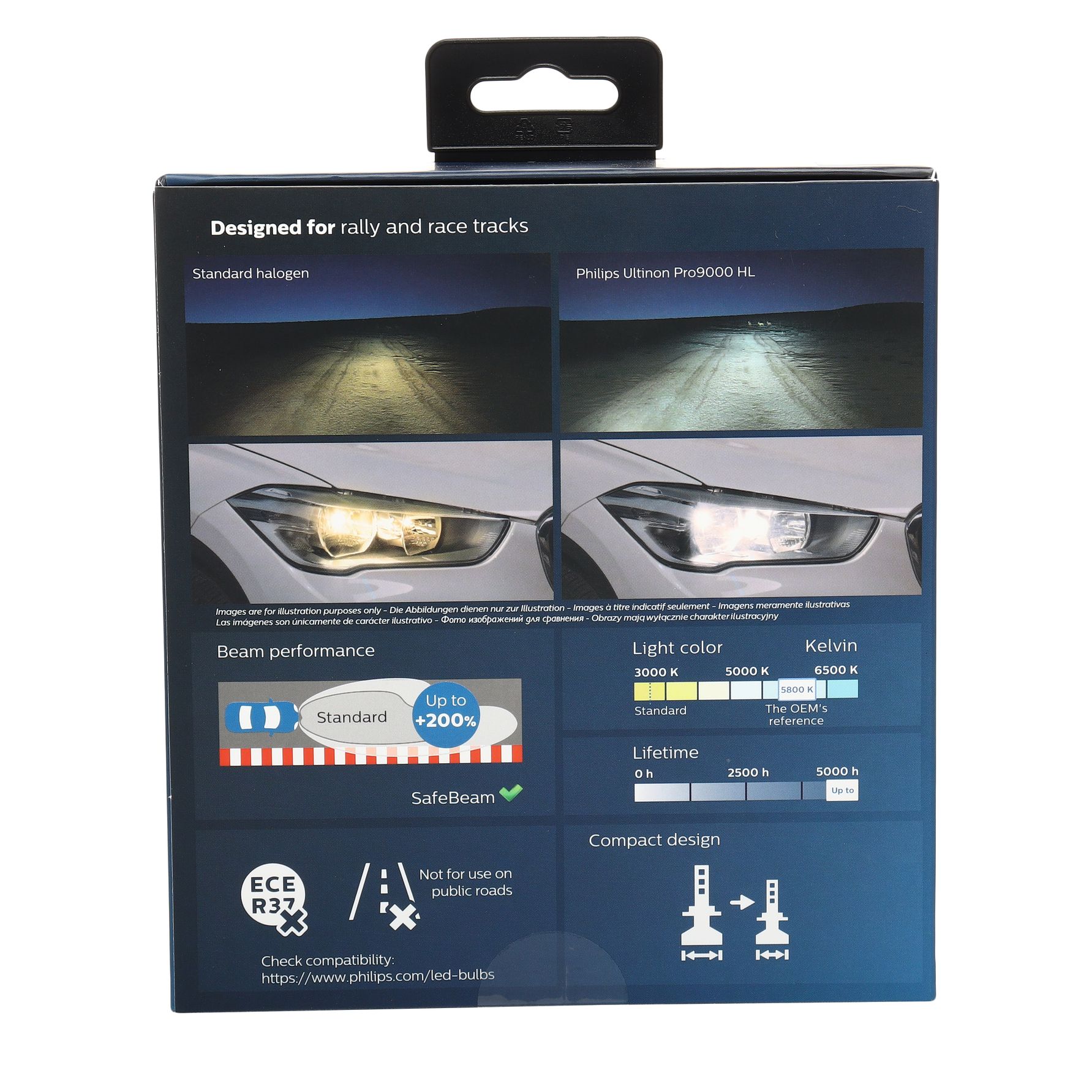 Автолампа H3 Ultinon Pro9000 LED HI/LO  5800K (2шт) 12V PHILIPS /1/10