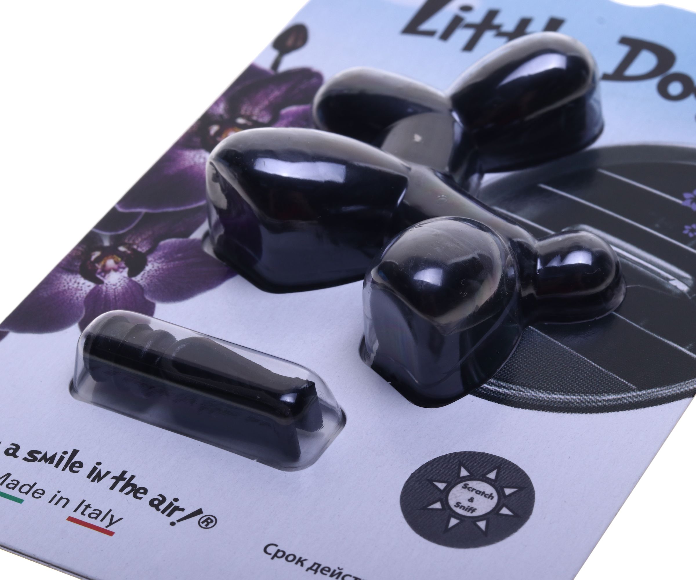 Ароматизатор воздуха ED0606 Little Dog (Черный бархат) на дефлектор, 3D-Polymer Drive Int /1/6