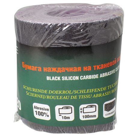 Бумага наждачная RF-FB4120C на тканевой основе 100ммх10м в рулоне (P120) ROCKFORCE /1/