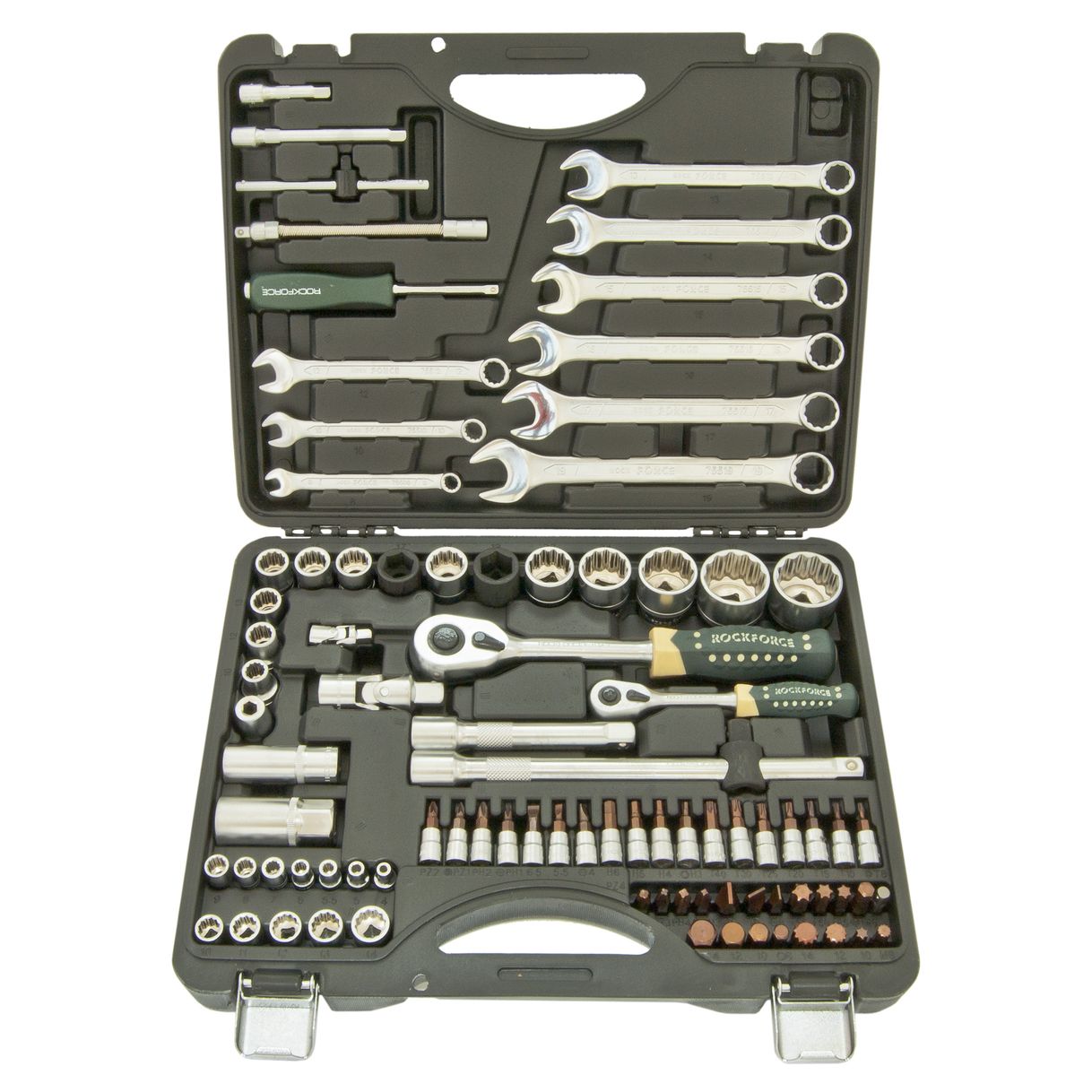 Набор инструмента RF-4821-9-PREMIUM: 1/2" & 1/4"DR 12-гранный 82пр + 6пр. ROCKFORCE /1/3