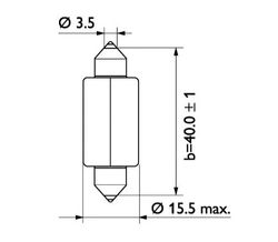 Автолампа T15*43 (SV8.5) 18W 24V PHILIPS /10