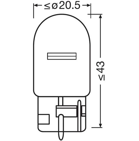 Автолампа WY21W (W3*16d) YELLOW 12V OSRAM /10/50