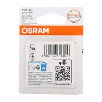 Автолампа PY21W (BAU15s) YELLOW (2шт) 12V OSRAM /1/10