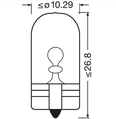 Автолампа W5W (W2.1*9.5d) 12V OSRAM /10/50 HIT
