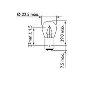 Автолампа P22 (15W) BA15s STOP 12V PHILIPS /10/200