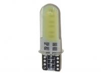 Автолампа T10W (W2,1x9,5d) 2COB WHITE 6000K в силиконе 12V MEGA ELECTRIC /10