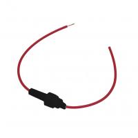 Держатель предохранителя цилиндрического FHC-1058 BLACK (пластик) с красным проводом TX /10/100