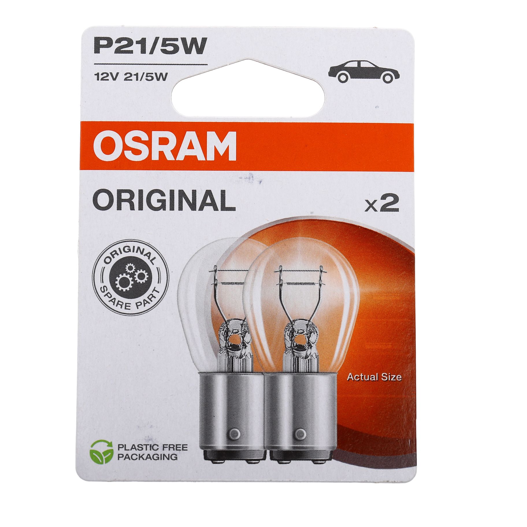 Автолампа P21/5W (BAY15d) (2шт) 12V OSRAM /1/10
