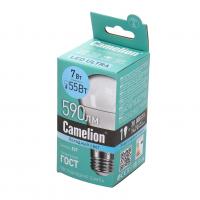 Лампа светодиодная E27 A60 7W холодный свет CAMELION 1/10/100