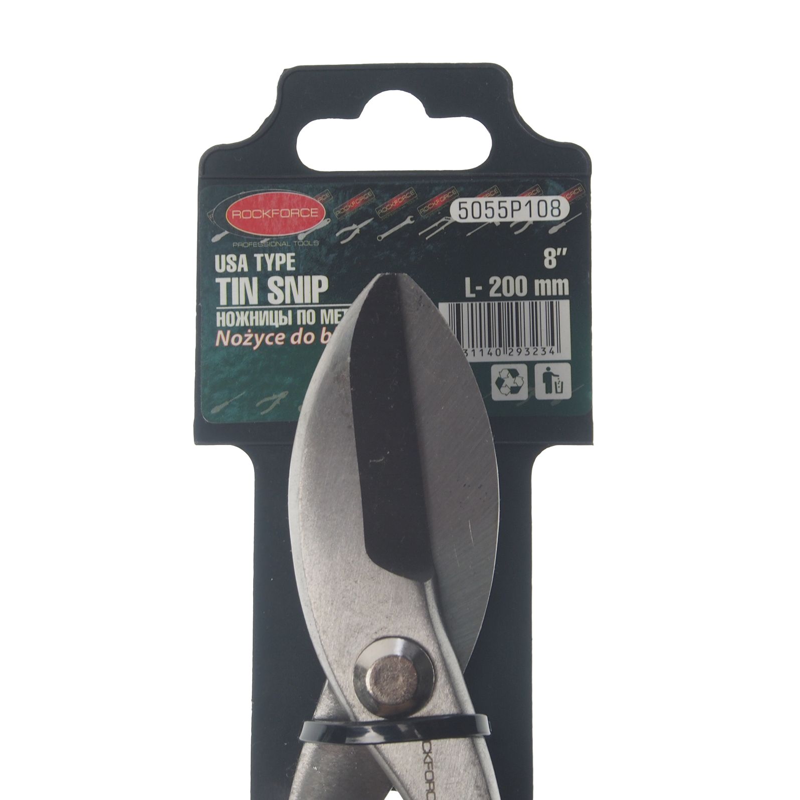 Ножницы  RF-5055P108 по металлу 8" (200мм)  ROCKFORCE /1