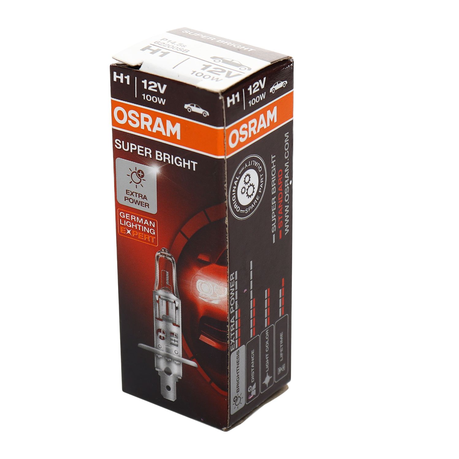 Автолампа H1 (100) P14.5s SUPER BRIGHT 12V OSRAM 1/10/100