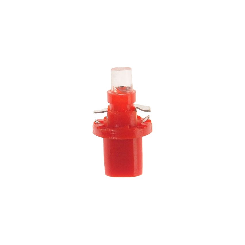 Автолампа T5 (W2*4.6d с патроном B8.5d) 1 LED CONE  RED 4лм   12V MEGAPOWER /10 /100