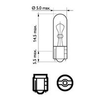 Автолампа W1.2W (W2*4.6d) 12V PHILIPS /10/200 HIT