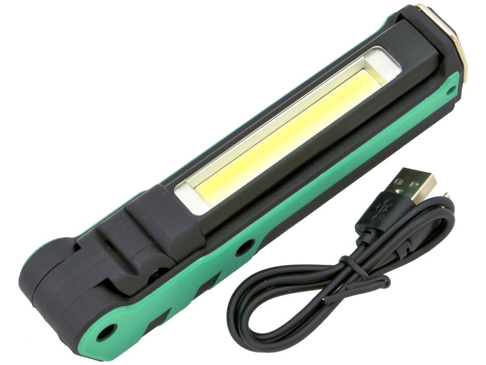 Лампа светодиодная RF-EL2301 аккумуляторная с магнитом(5W/3WCOB,150/360Lumen,3.7V,2000mAh,t зарядки 4ч,зарядка USB,защита гнезда зарядки,поворотная 27
