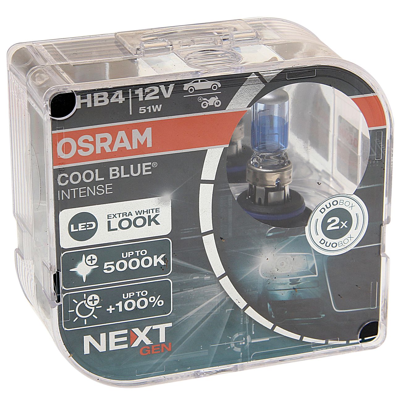 Автолампа HB4/9006 (51) P22d+100% COOL BLUE INTENSE (NextGen) (евробокс, 2шт) до 5000K 12V OSRAM /1/10/100