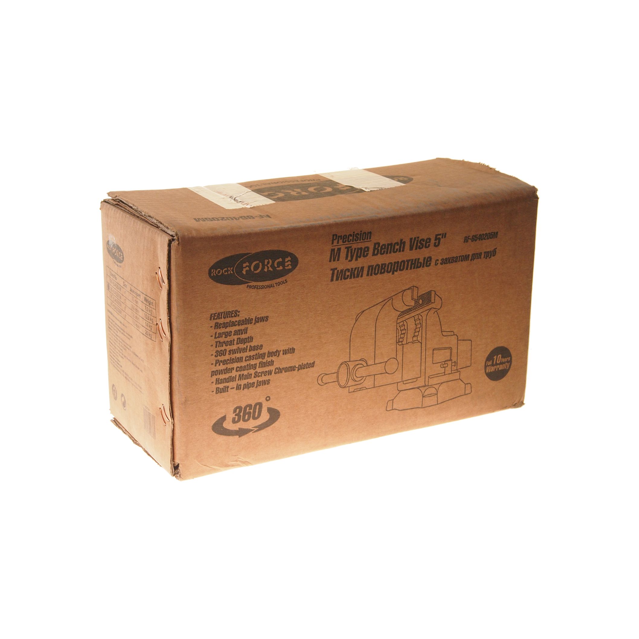 Тиски поворотные RF-6540205M: усиленные захват 5"-125мм  ROCKFORCE /1/