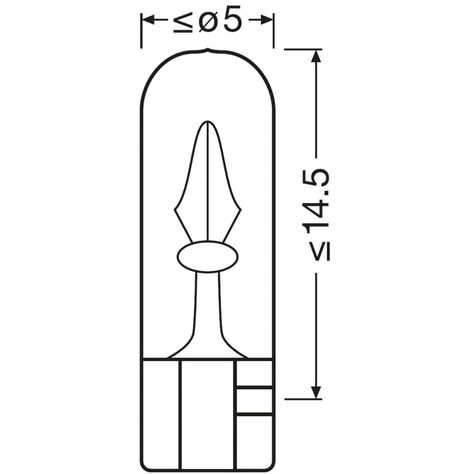 Автолампа W1.2W (W2*4.6d) 24V OSRAM /10/50 HIT