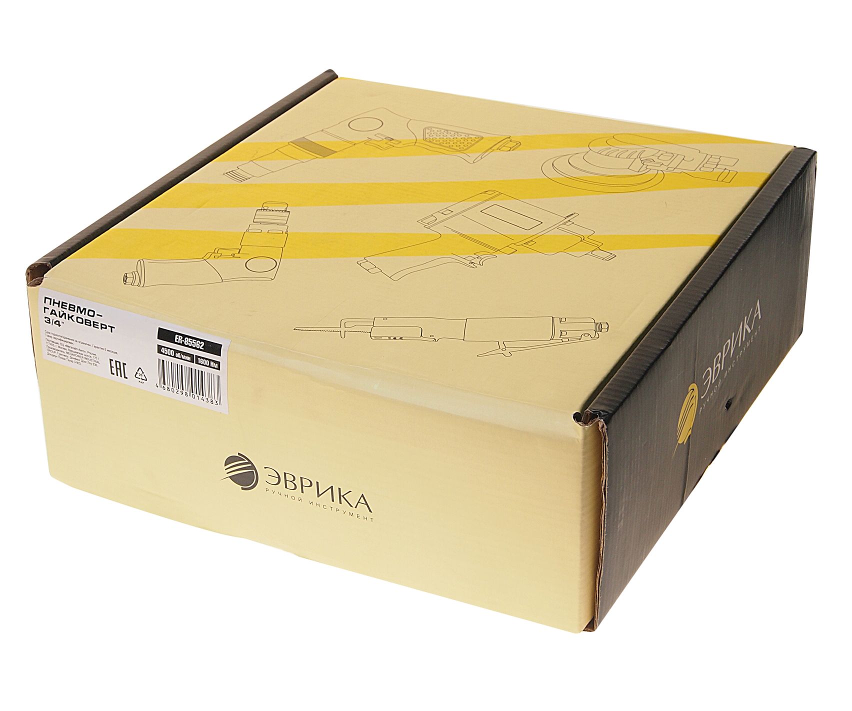 Пневмогайковерт ER-85562 3/4", 1600Нм, 4500 об/мин ЭВРИКА 1/4
