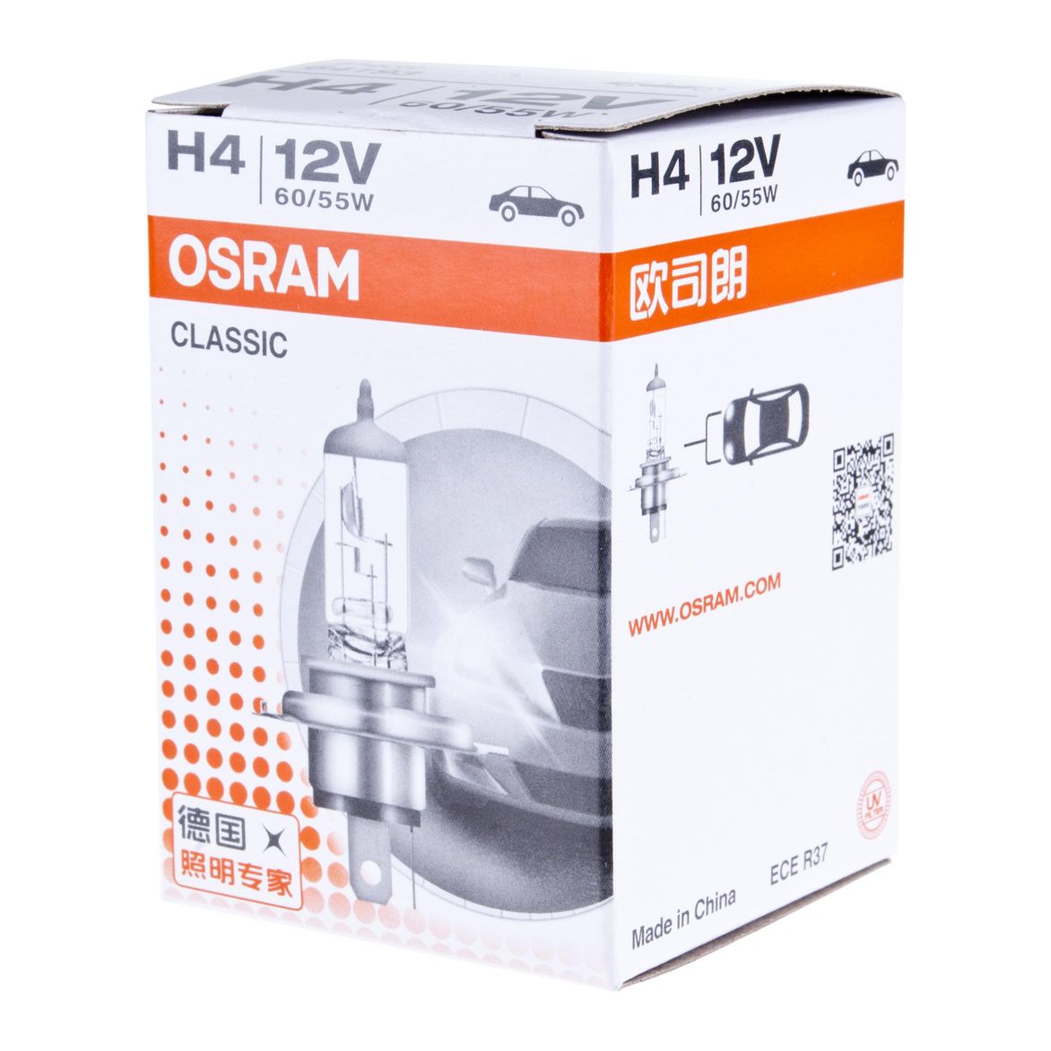 Автолампа H4 (60/55) P43t-38 12V OSRAM /1/10/100
