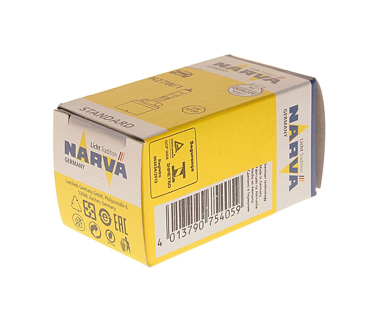 Автолампа H27W/1 (PG13) HALOGEN 12V NARVA /1/10/100