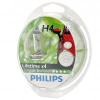 Автолампа H4 (60/55) P43t-38 LongLife EcoVision (2шт) 12V PHILIPS /1/5