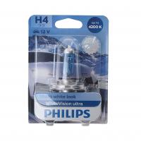 Автолампа H4 (60/55) P43t-38 WhiteVision ultra 4200K (блистер) 12V PHILIPS /1/10