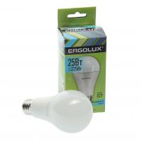 Лампа светодиодная E27 A65 25W холодный свет ERGOLUX 1/10/100