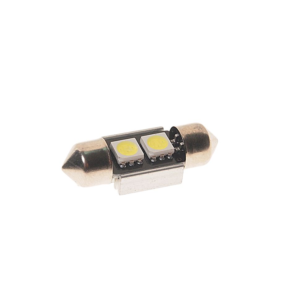 Автолампа C5W (SV8,5) 2 SMD 5050 WHITE 6000K 31мм 40лм  24V MEGAPOWER /10 /100
